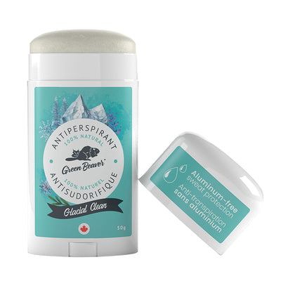 Déodorant antisudorifique sans aluminium Green Beaver parfum Glacial Clean sans capuchon