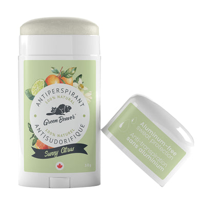 Déodorant antisudorifique sans aluminium Green Beaver parfum Sunny Citrus sans capuchon