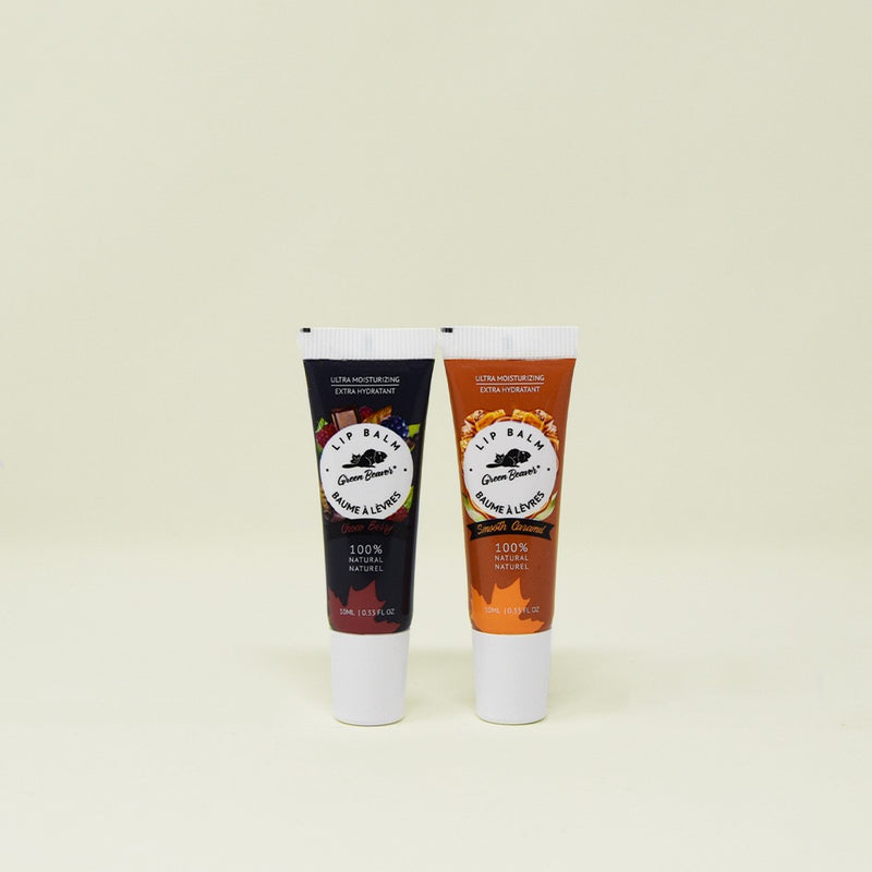 Duo de baumes à lèvres naturels - Choco Berry et Caramel
